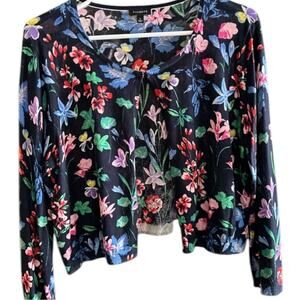 Talbots Light Wight Floral Cardigan Vibrant floral cardigan NWOT Size Large